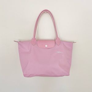 Pink Longchamp Le Pliage Medium Tote Bag